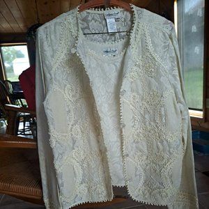 Vintage Size M Coldwater Creek Cardigan Set